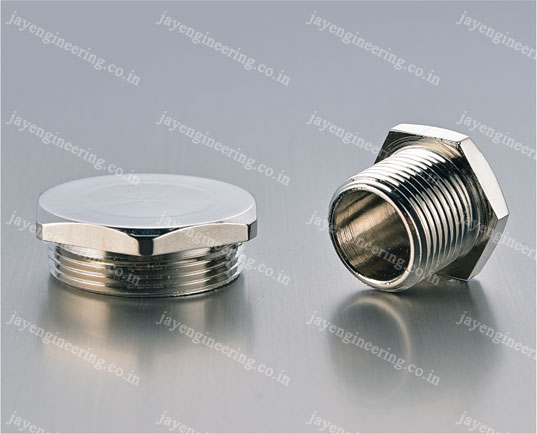 Hex Stopping Plug, Nickel plated stop plug